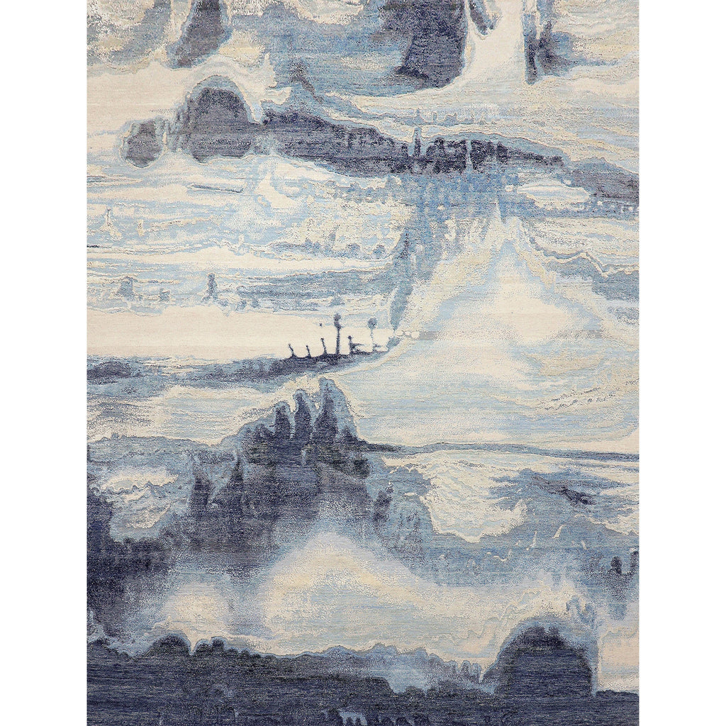 CANVAS ART W/ SILK J1071 SILVER / BLUE