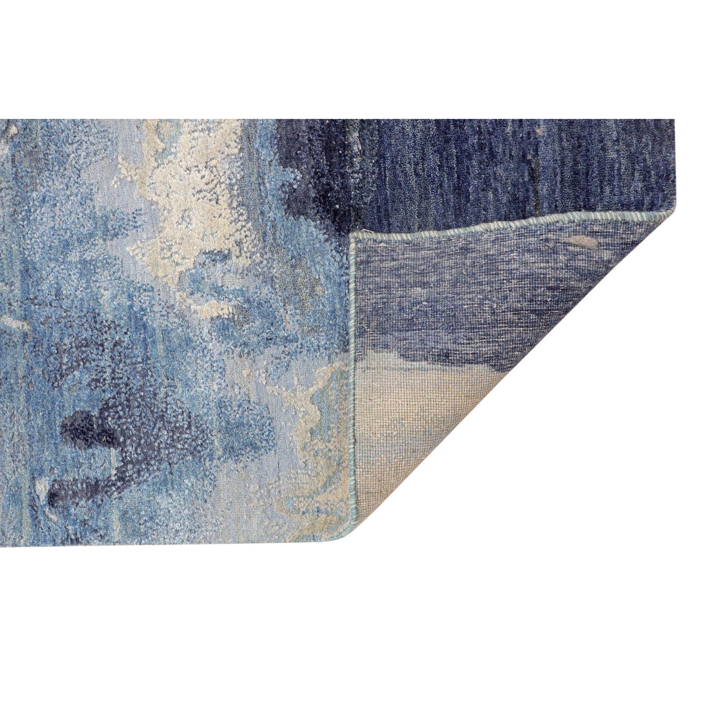 CANVAS ART W/ SILK J1071 SILVER / BLUE