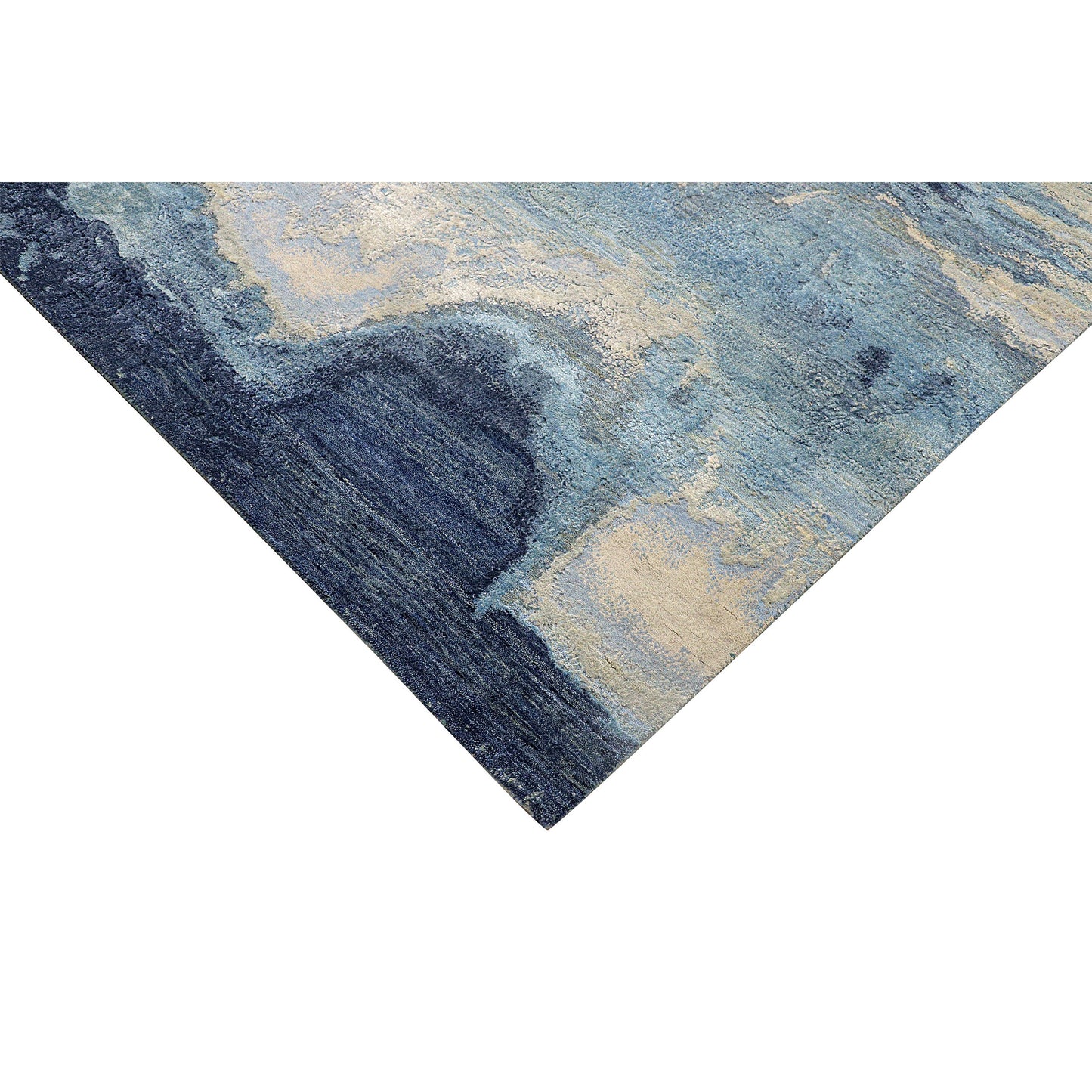CANVAS ART W/ SILK J1071 SILVER / BLUE