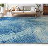 CANVAS ART W/ SILK J1077 BLUE / LIGHT GREY