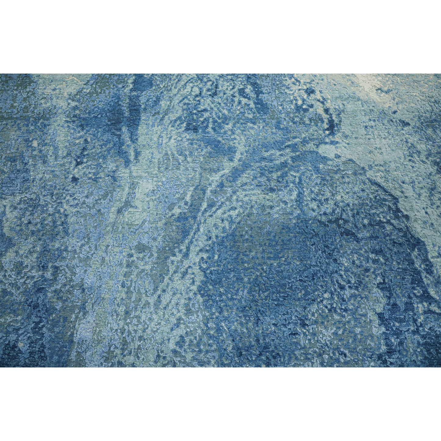 CANVAS ART W/ SILK J1077 BLUE / LIGHT GREY