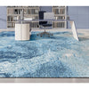 CANVAS ART W/ SILK J1077 SILVER / BLUE