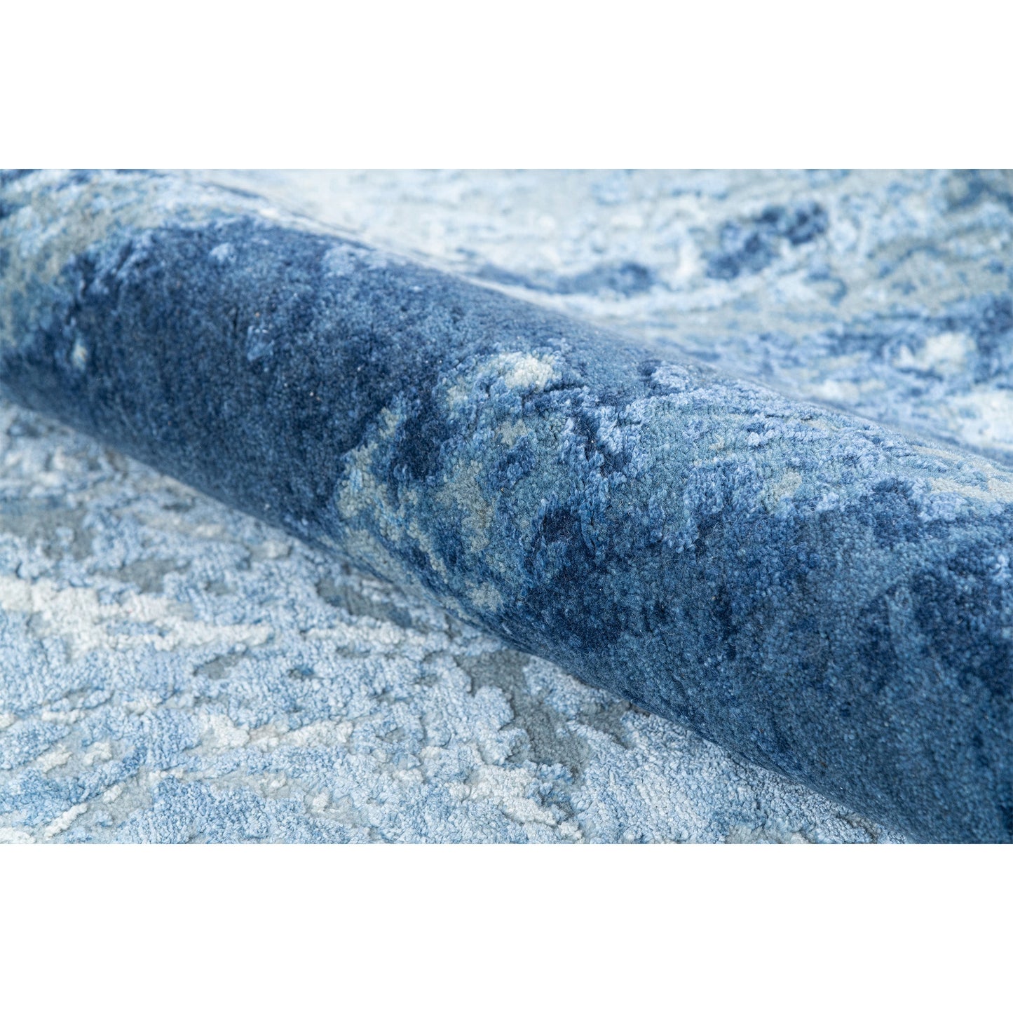 CANVAS ART W/ SILK J1077 SILVER / BLUE