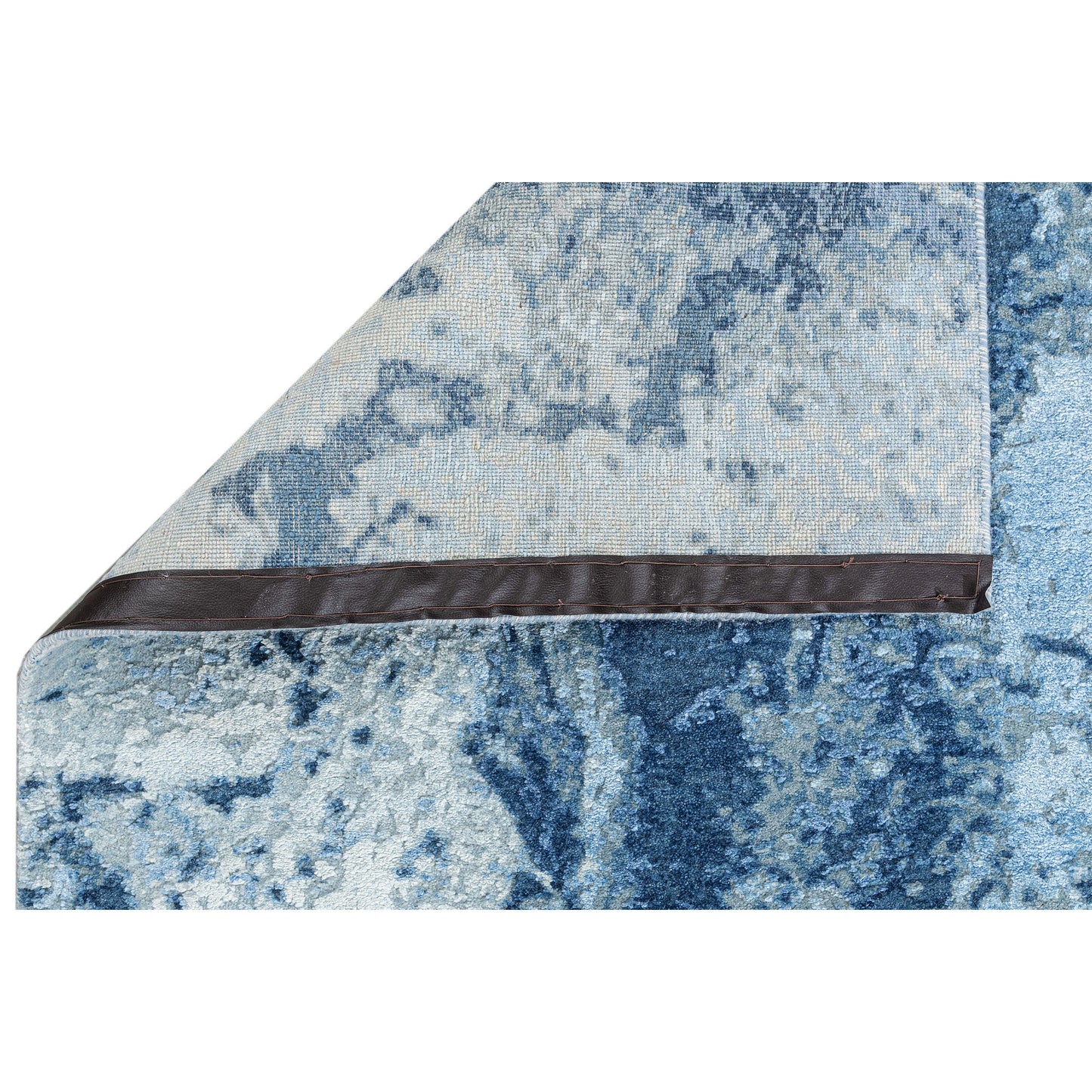 CANVAS ART W/ SILK J1077 SILVER / BLUE