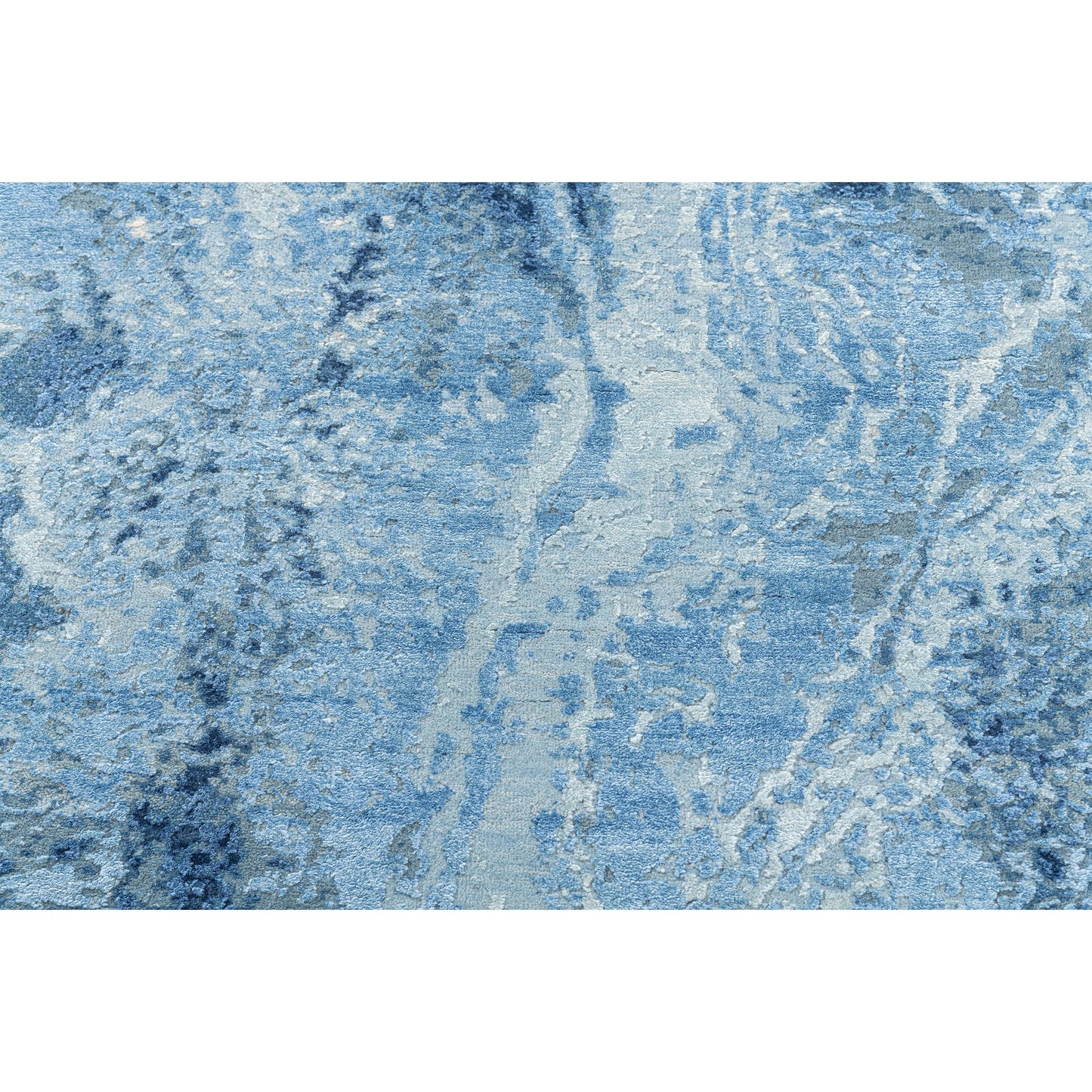 CANVAS ART W/ SILK J1077 SILVER / BLUE