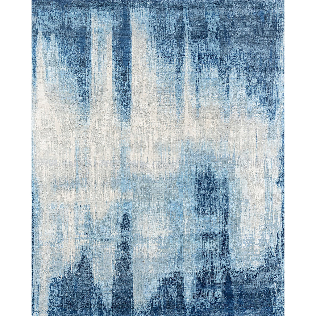 CANVAS ART W/ SILK J1087 BLUE / LIGHT BLUE