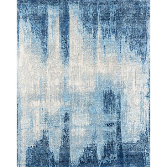 CANVAS ART W/ SILK J1087 BLUE / LIGHT BLUE