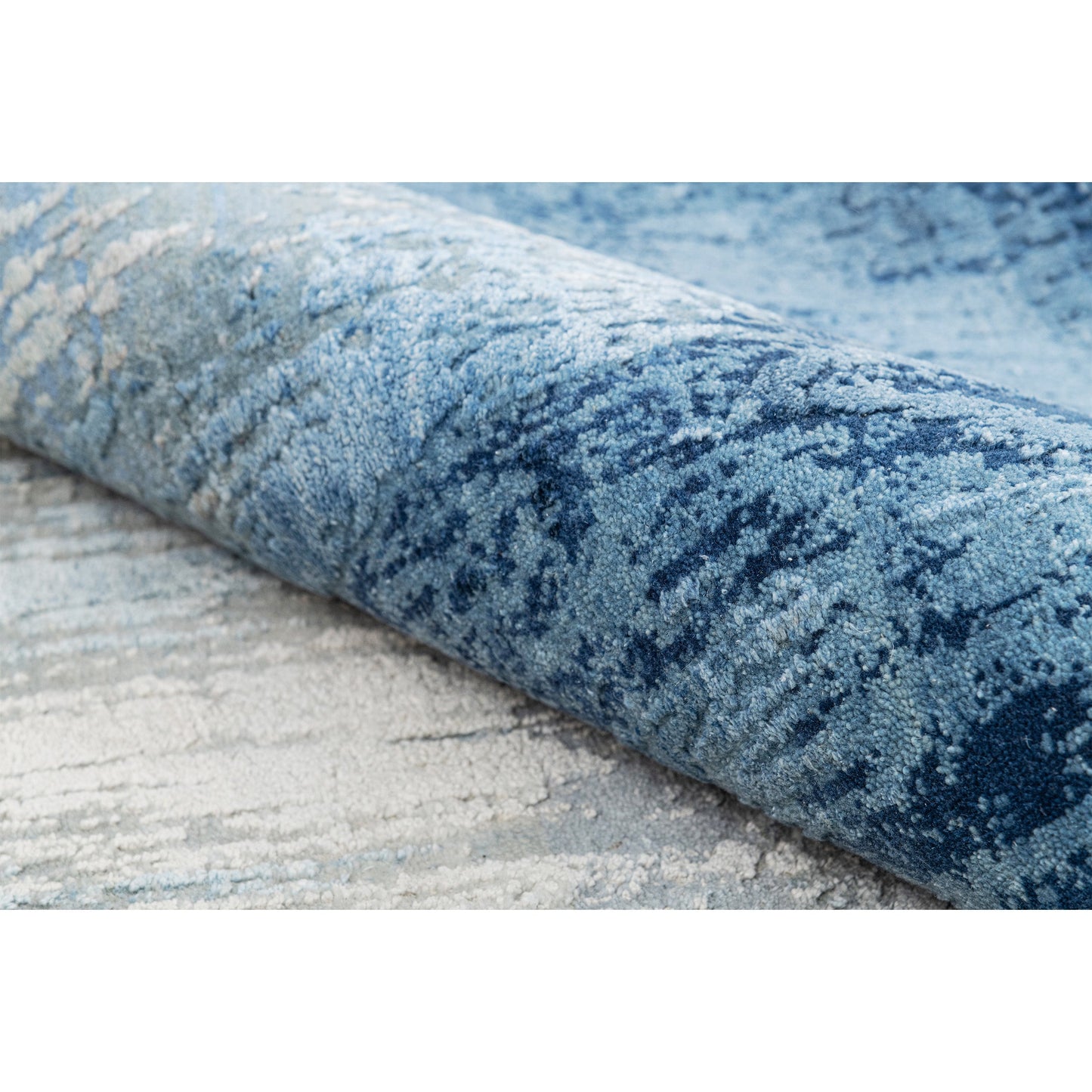 CANVAS ART W/ SILK J1087 BLUE / LIGHT BLUE