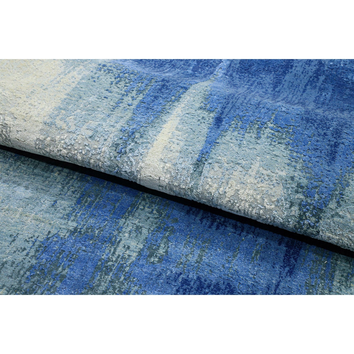 CANVAS ART W/ SILK J1087 BLUE / SILVER
