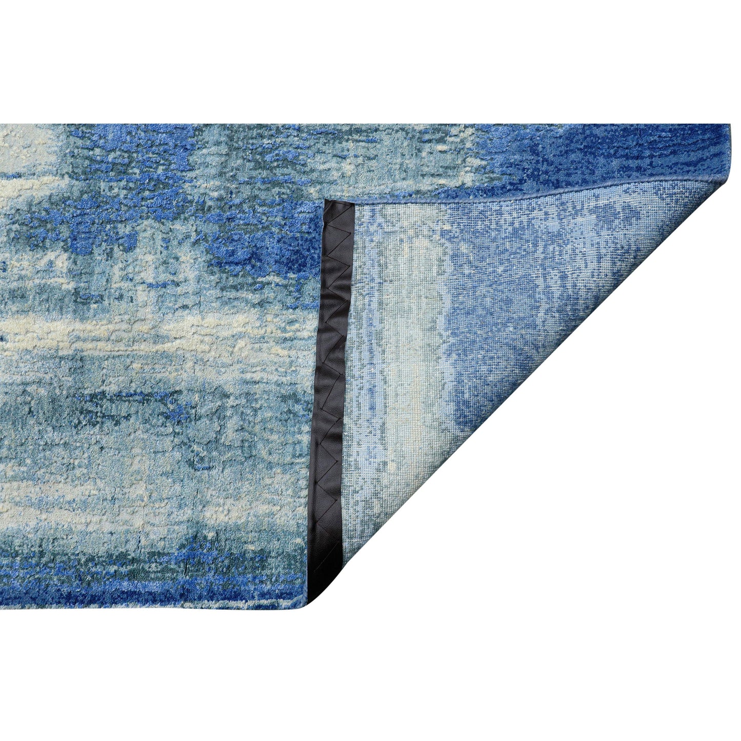 CANVAS ART W/ SILK J1087 BLUE / SILVER