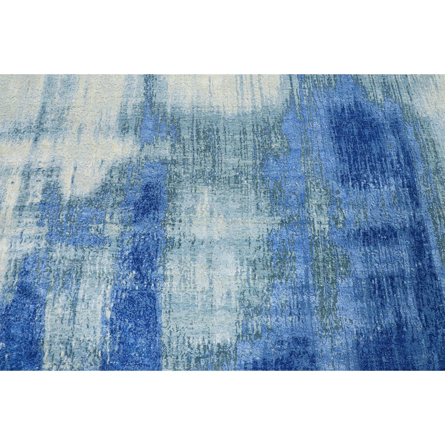 CANVAS ART W/ SILK J1087 BLUE / SILVER