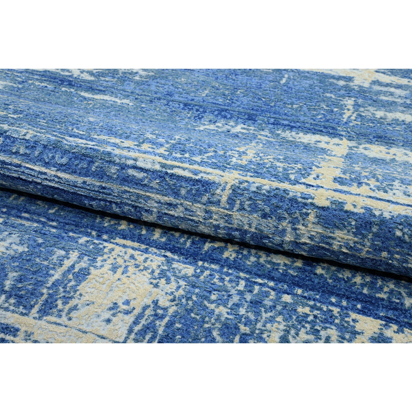 CANVAS ART W/ SILK J1093 BLUE / SILVER