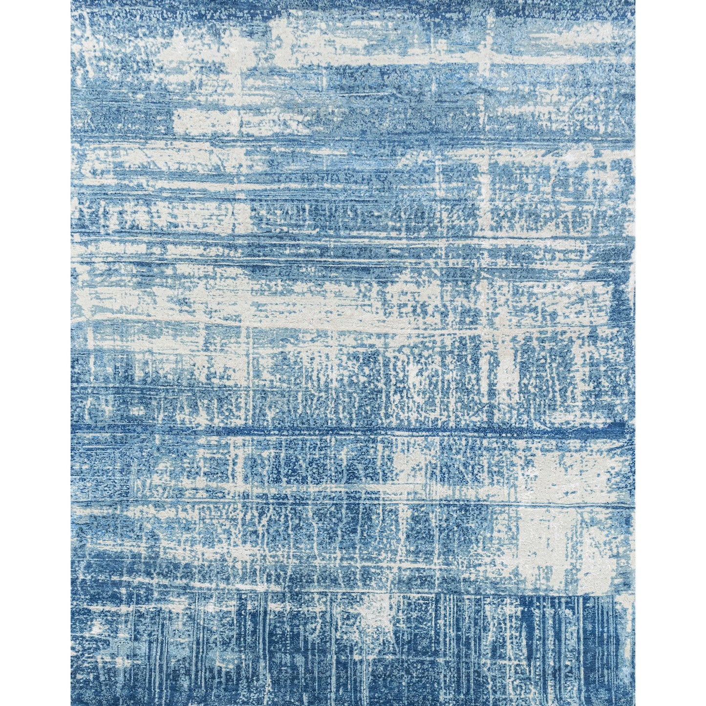 CANVAS ART W / SILK J1093 SILVER / BLUE