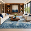 CANVAS ART W / SILK J1093 SILVER / BLUE
