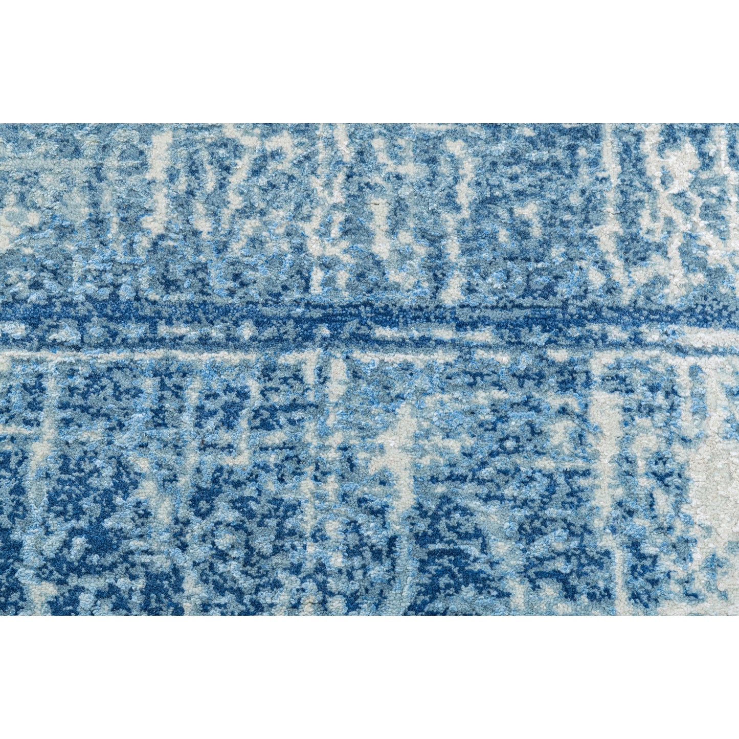 CANVAS ART W / SILK J1093 SILVER / BLUE