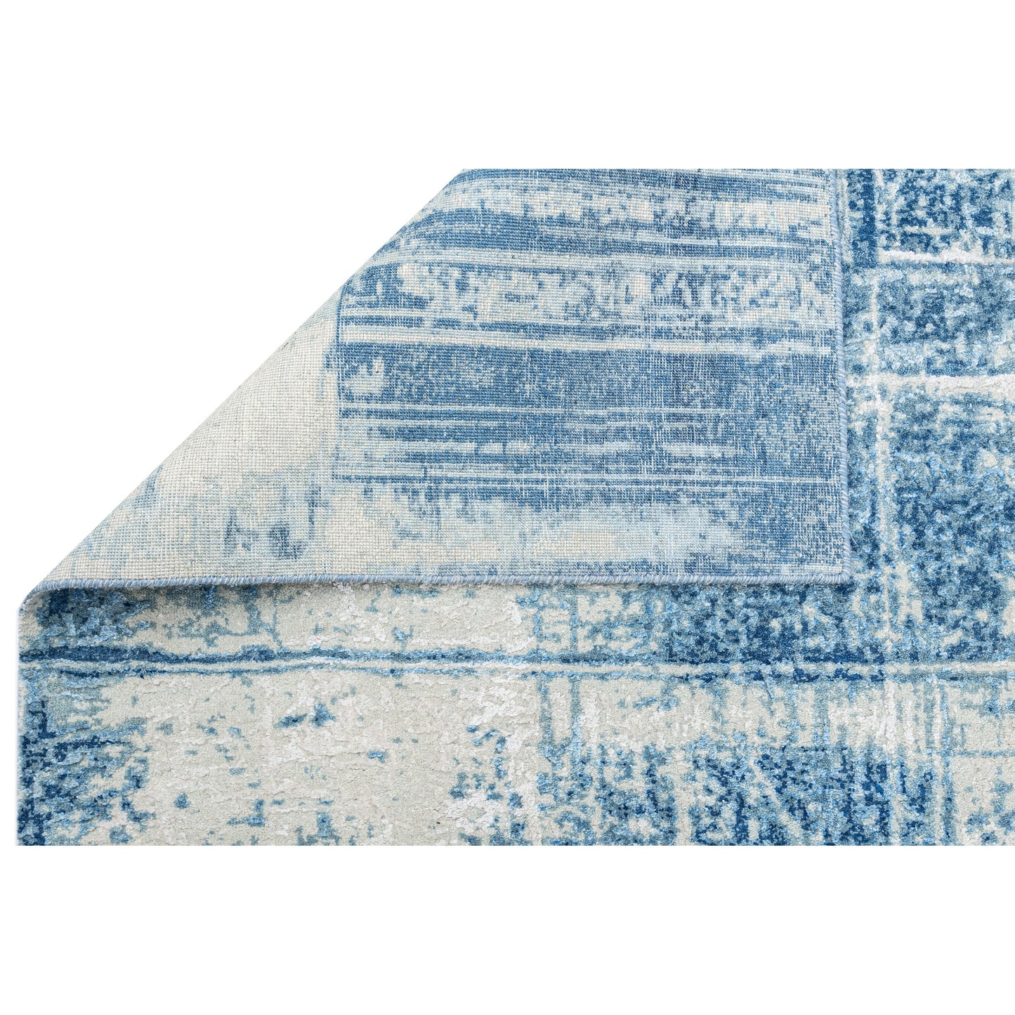 CANVAS ART W / SILK J1093 SILVER / BLUE