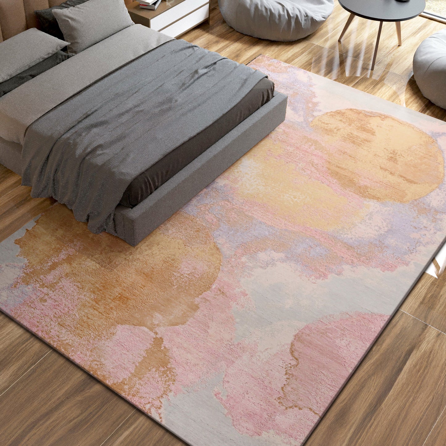 CANVAS ART W/ SILK J1097 BEIGE / PINK