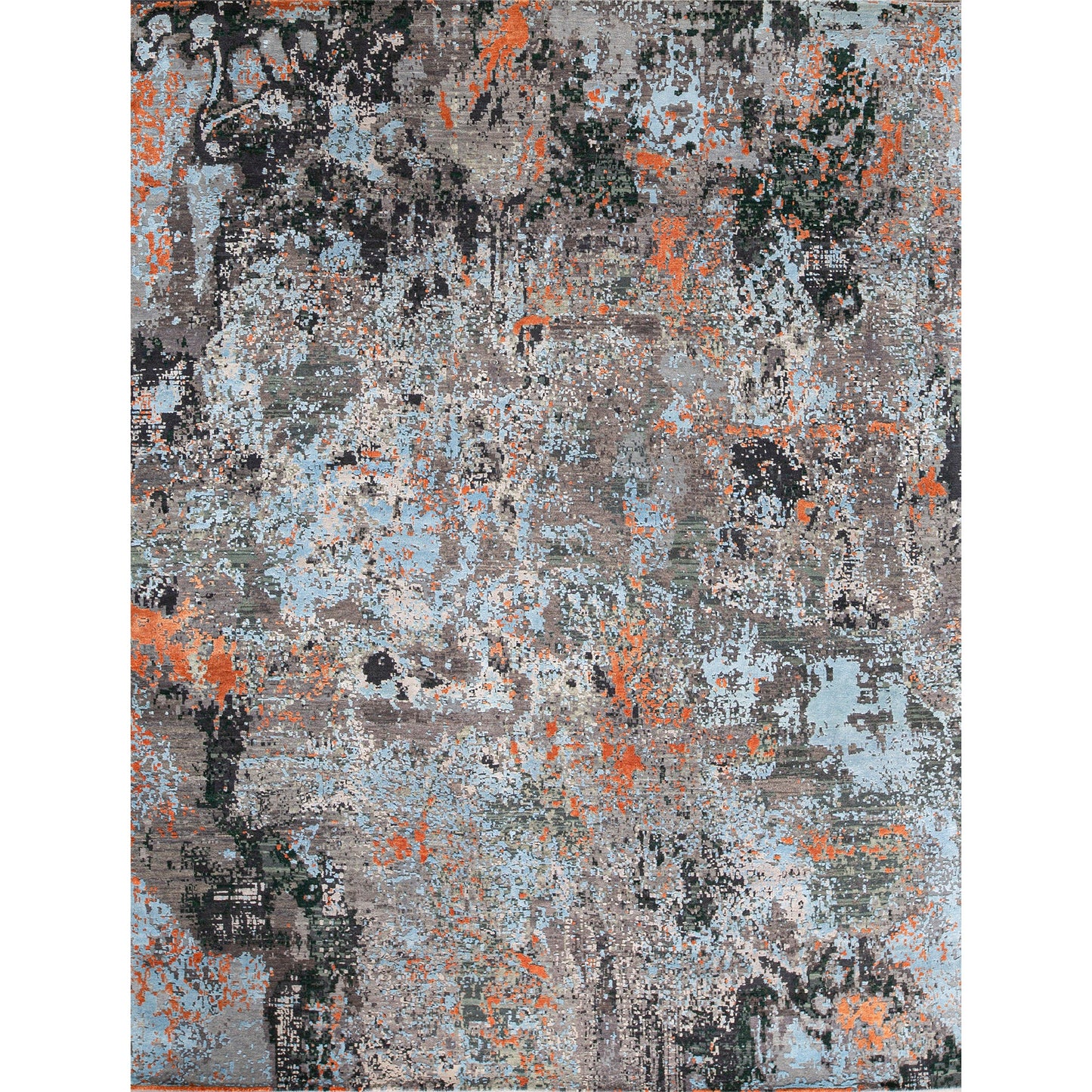 CANVAS ART W/ SILK J1139 GREY / MULTI