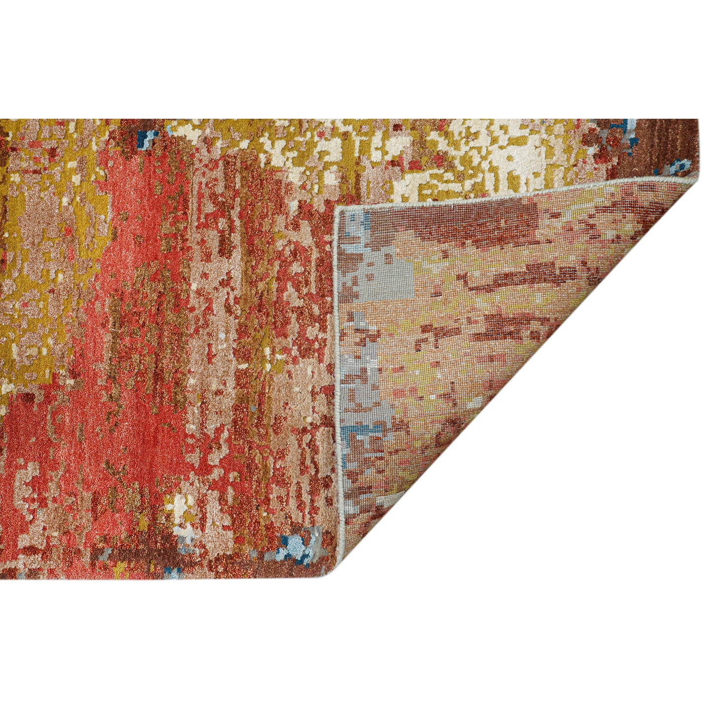 CANVAS ART W/ SILK J1169 SILVER / RED