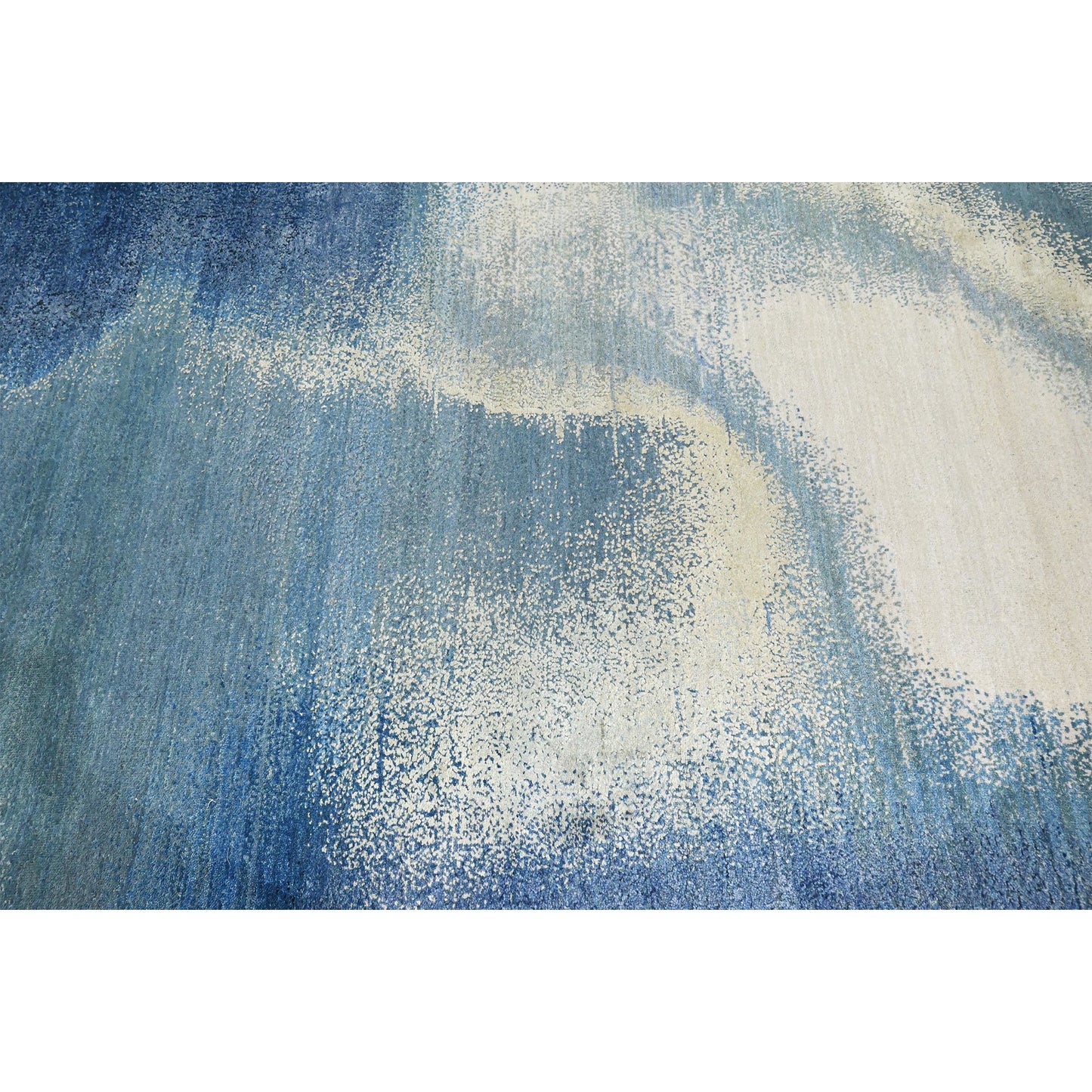 CANVAS ART W/ SILK J2051 BLUE / DARK BLUE