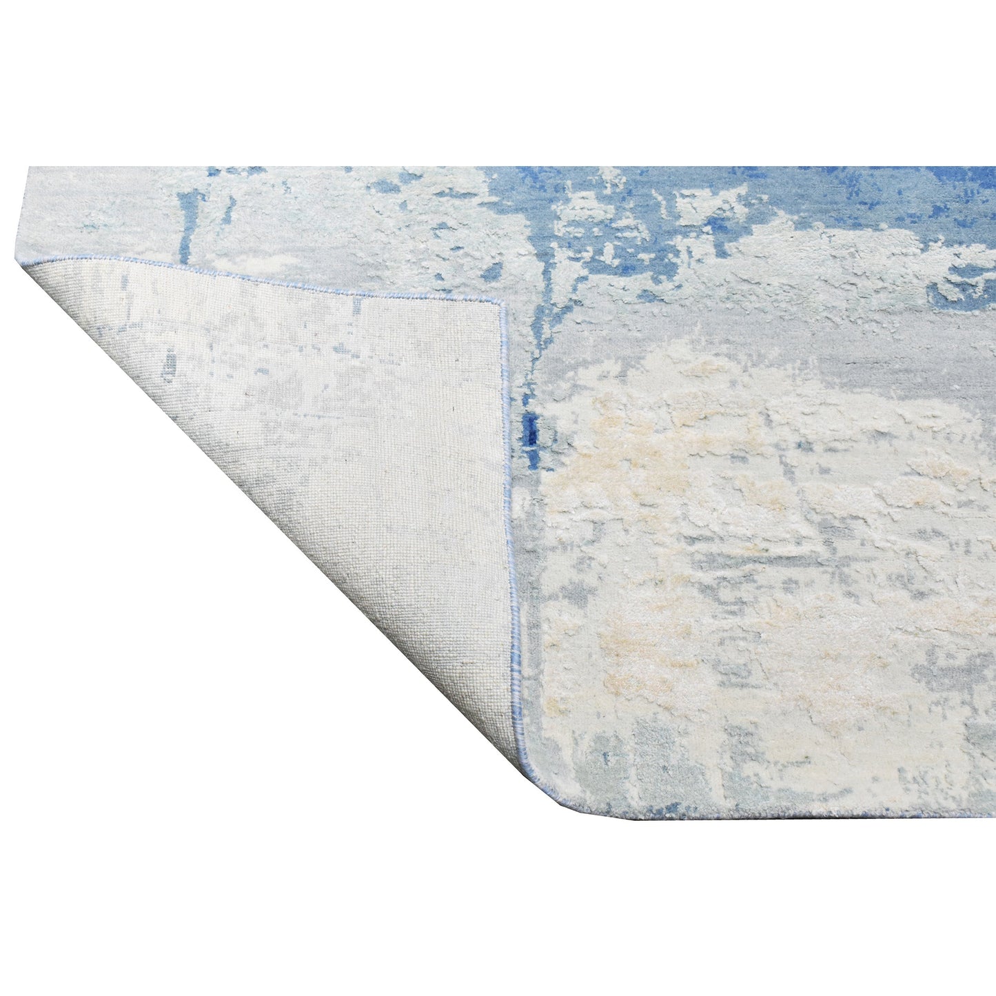 CANVAS ART W/ SILK J2062 SILVER / BLUE