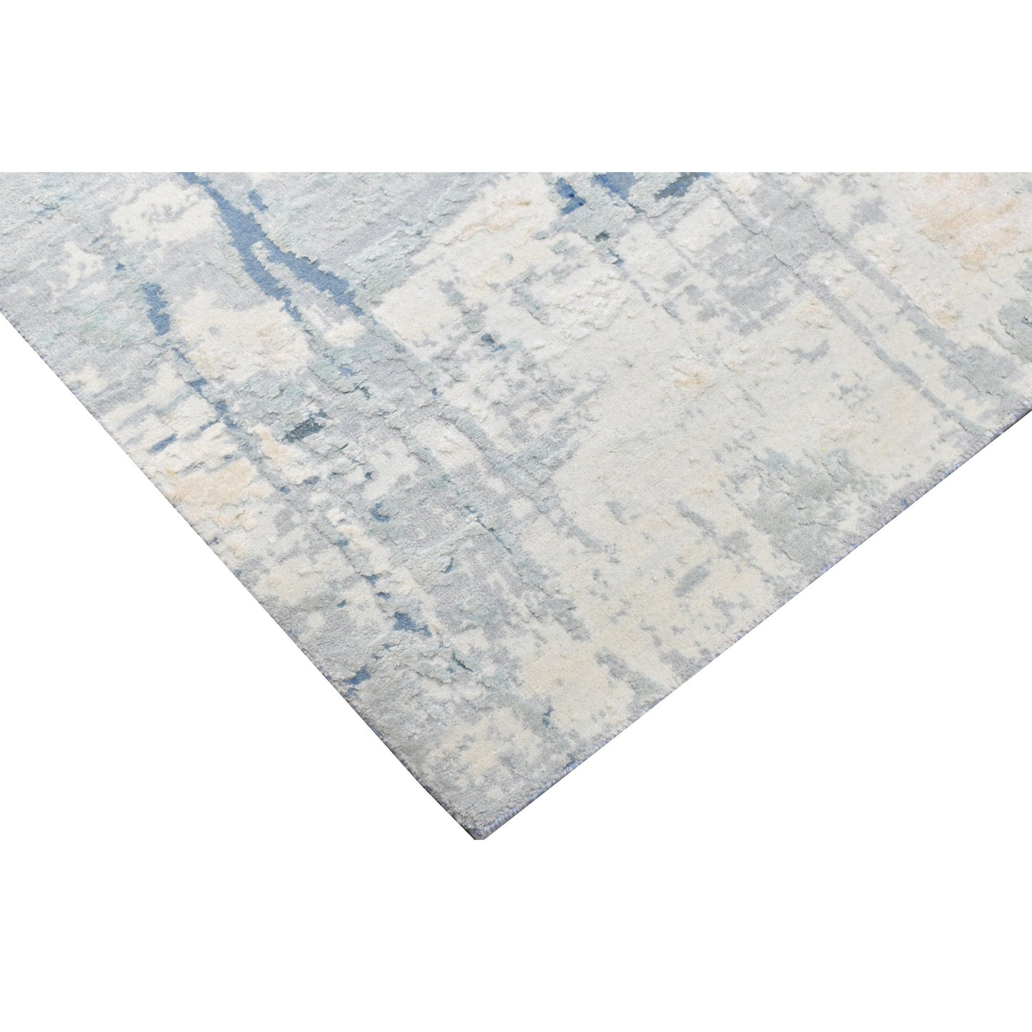 CANVAS ART W/ SILK J2062 SILVER / BLUE