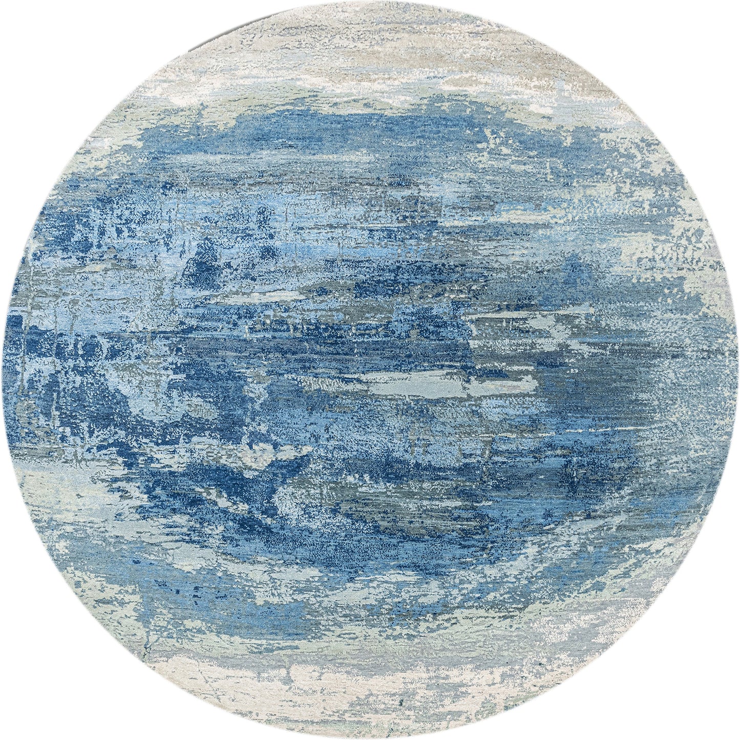 CANVAS ART W/ SILK J2062 SILVER / BLUE