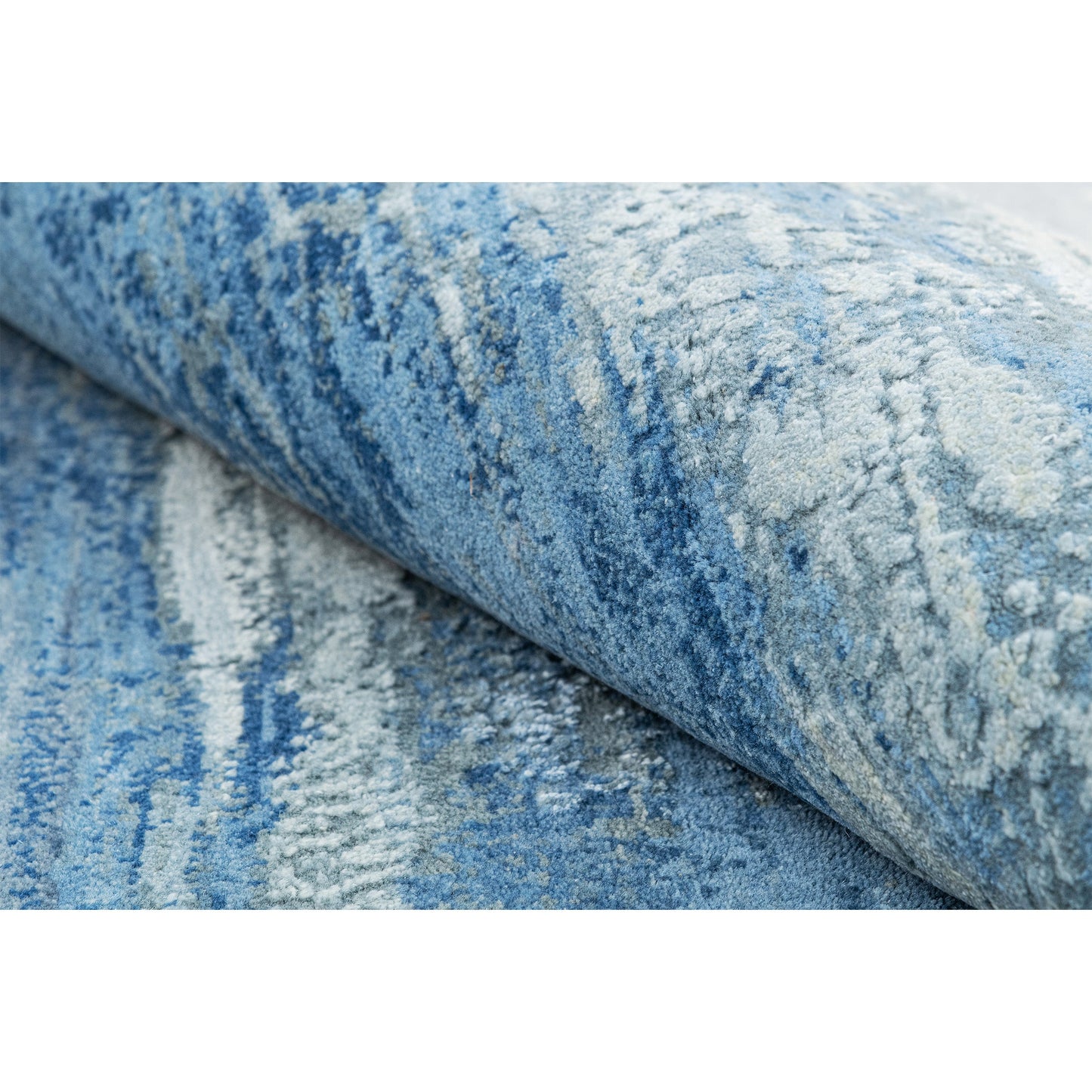 CANVAS ART W/ SILK J2062 SILVER / BLUE