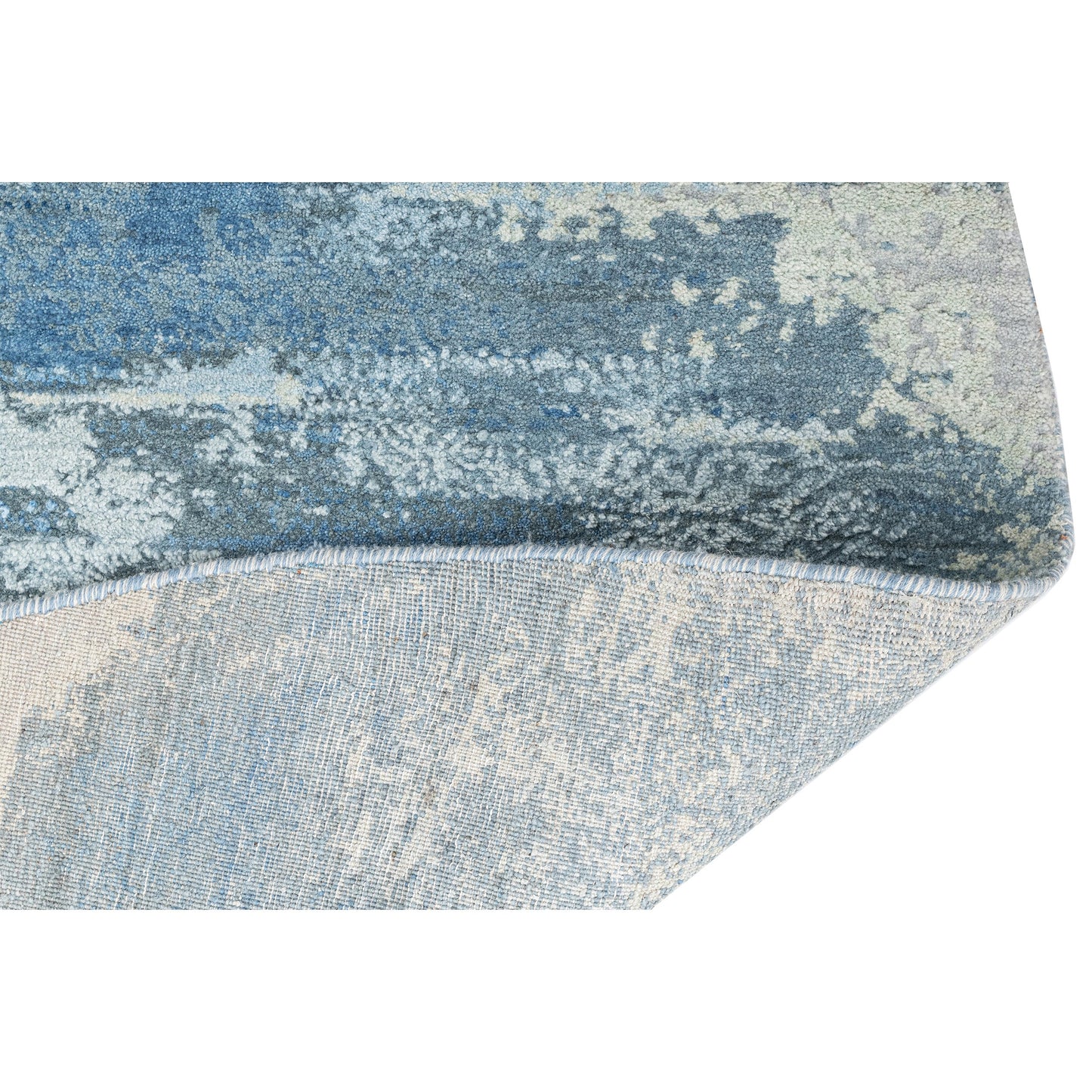 CANVAS ART W/ SILK J2062 SILVER / BLUE