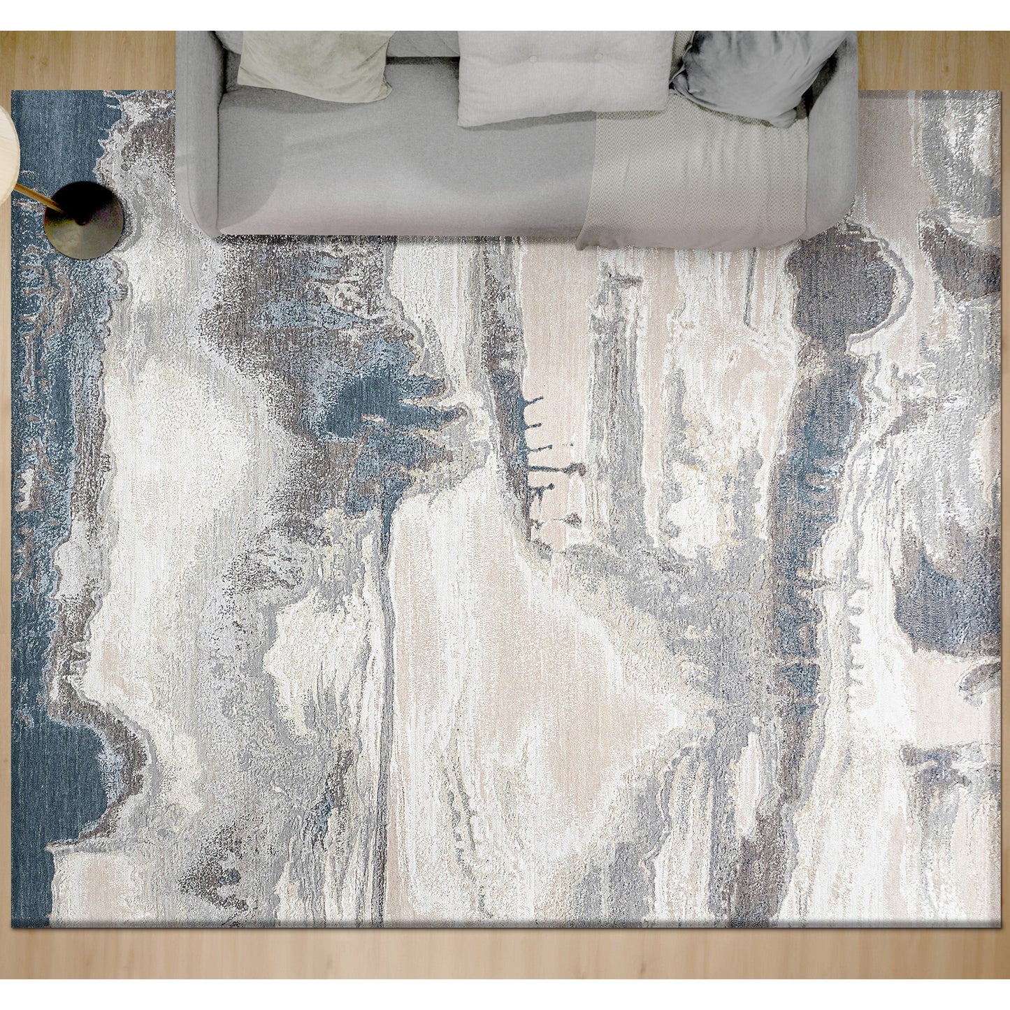 CANVAS ART W/ SILK J2071 BEIGE / GREY