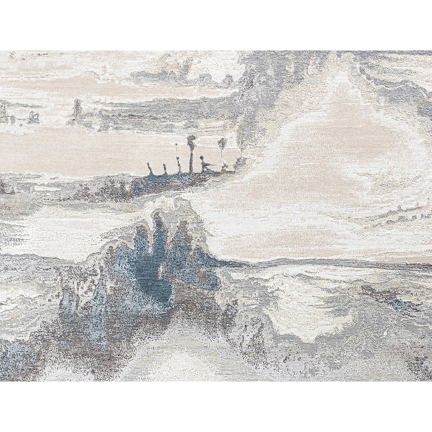 CANVAS ART W/ SILK J2071 BEIGE / GREY