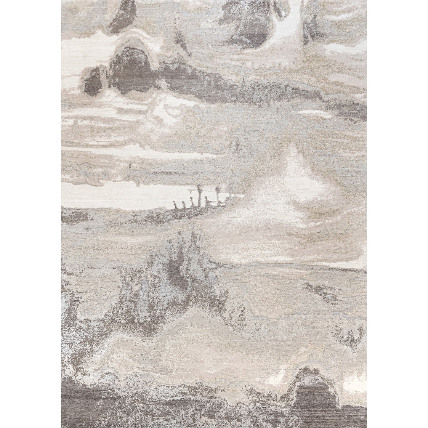 CANVAS ART W/ SILK J2071 BEIGE / LIGHT GREY
