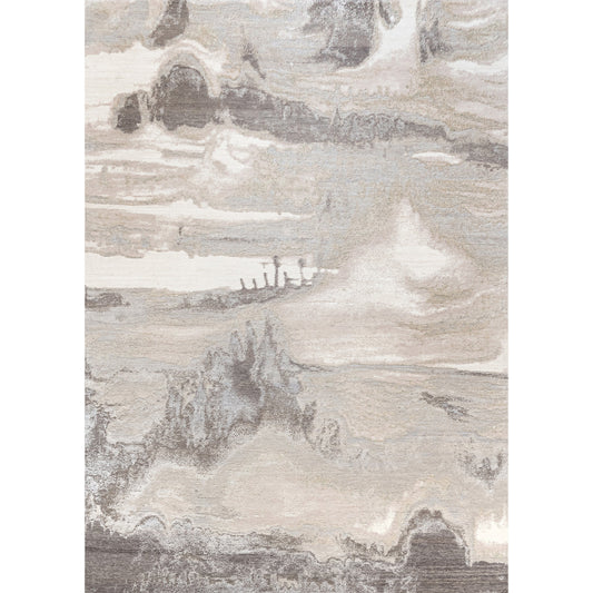 CANVAS ART W/ SILK J2071 BEIGE / LIGHT GREY
