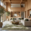 CANVAS ART W/ SILK J2071 GREEN / TAUPE