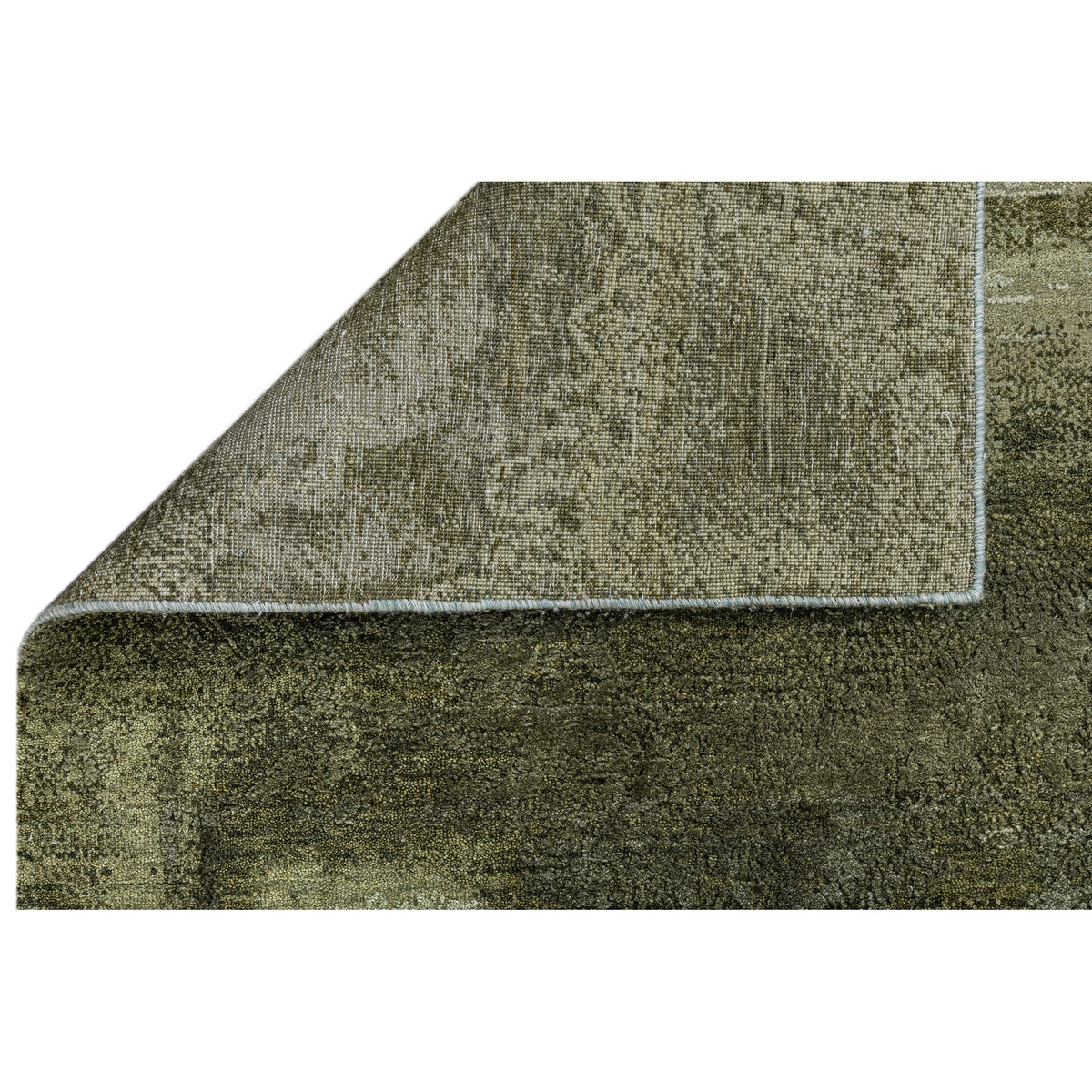 CANVAS ART W/ SILK J2071 GREEN / TAUPE