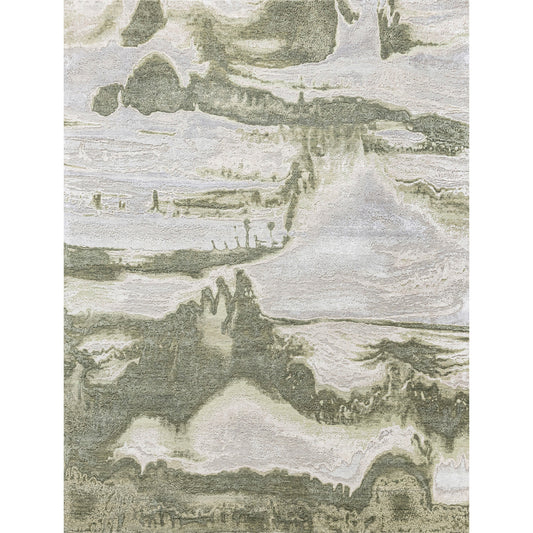 CANVAS ART W/ SILK J2071 IVORY / GREEN