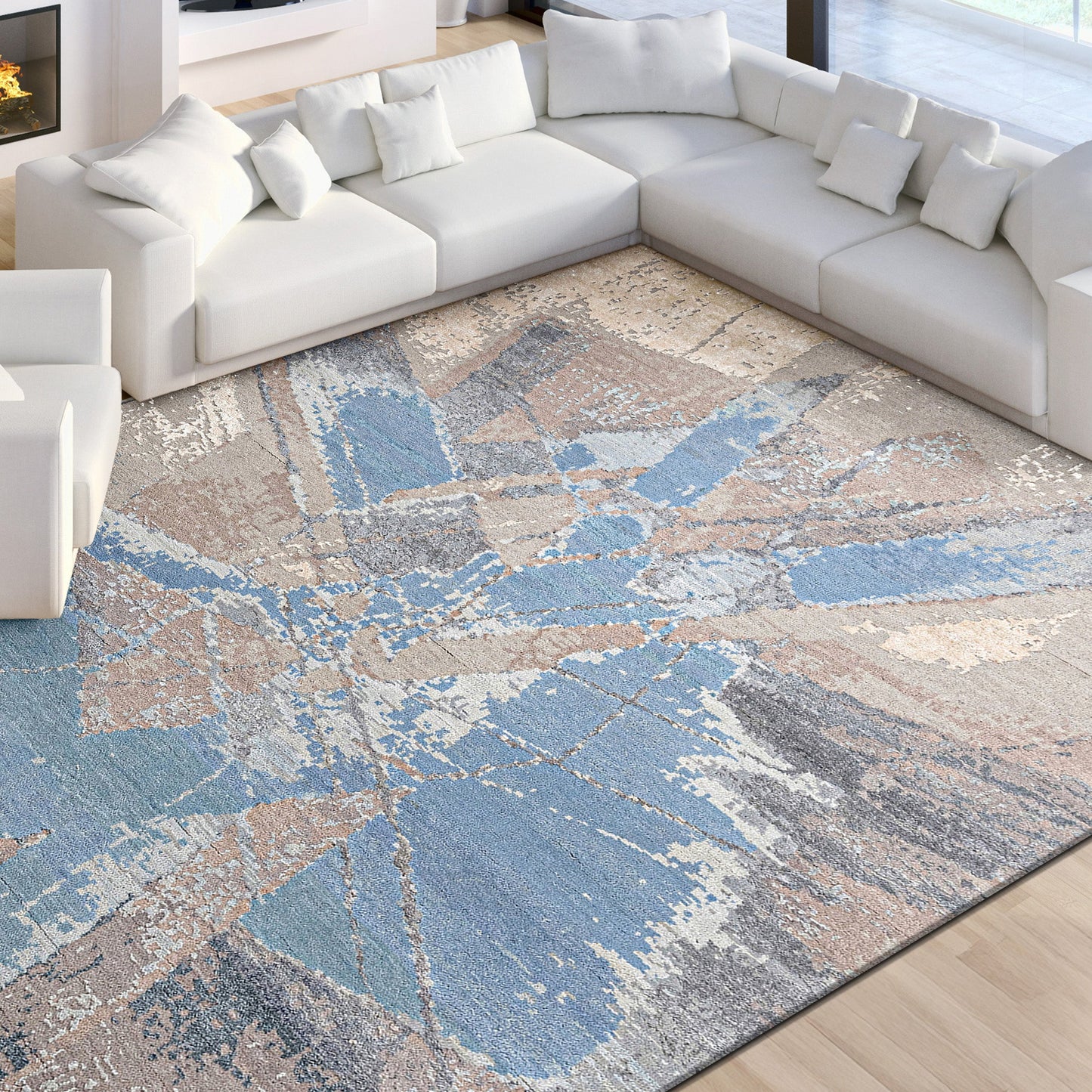 CANVAS ART W/ SILK JC689 IVORY / BEIGE