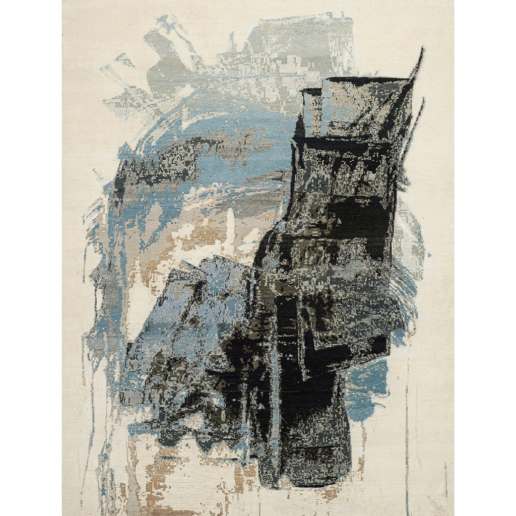 CANVAS ART W/ SILK JC692 IVORY / BLACK