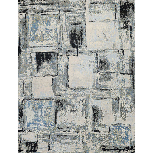 CANVAS ART W/ SILK JC693 IVORY / BLUE