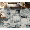 CANVAS ART W/ SILK JC693 IVORY / BLUE