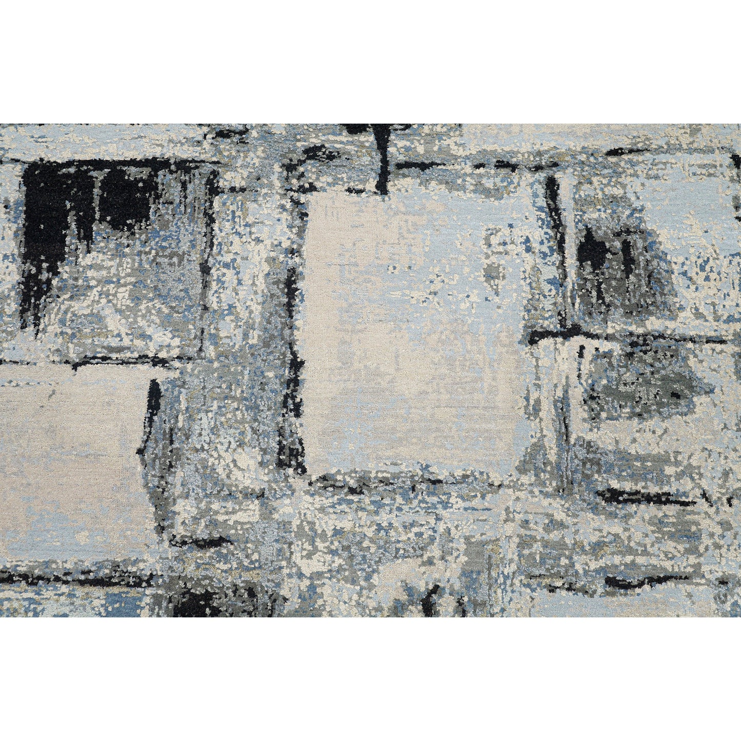 CANVAS ART W/ SILK JC693 IVORY / BLUE