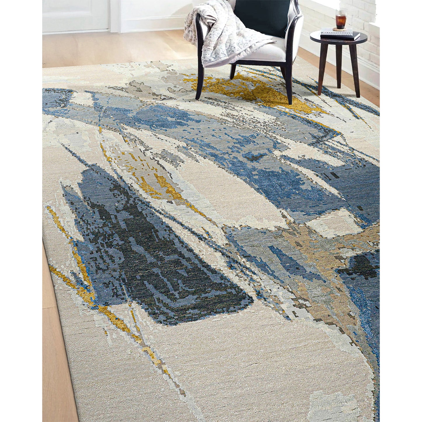 CANVAS ART W/ SILK JC696 BEIGE / GREY