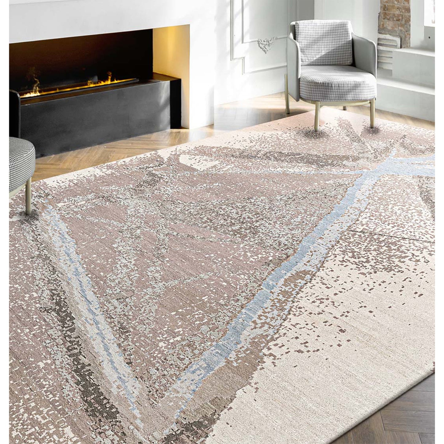 CANVAS ART W/ SILK JC700 IVORY / BEIGE
