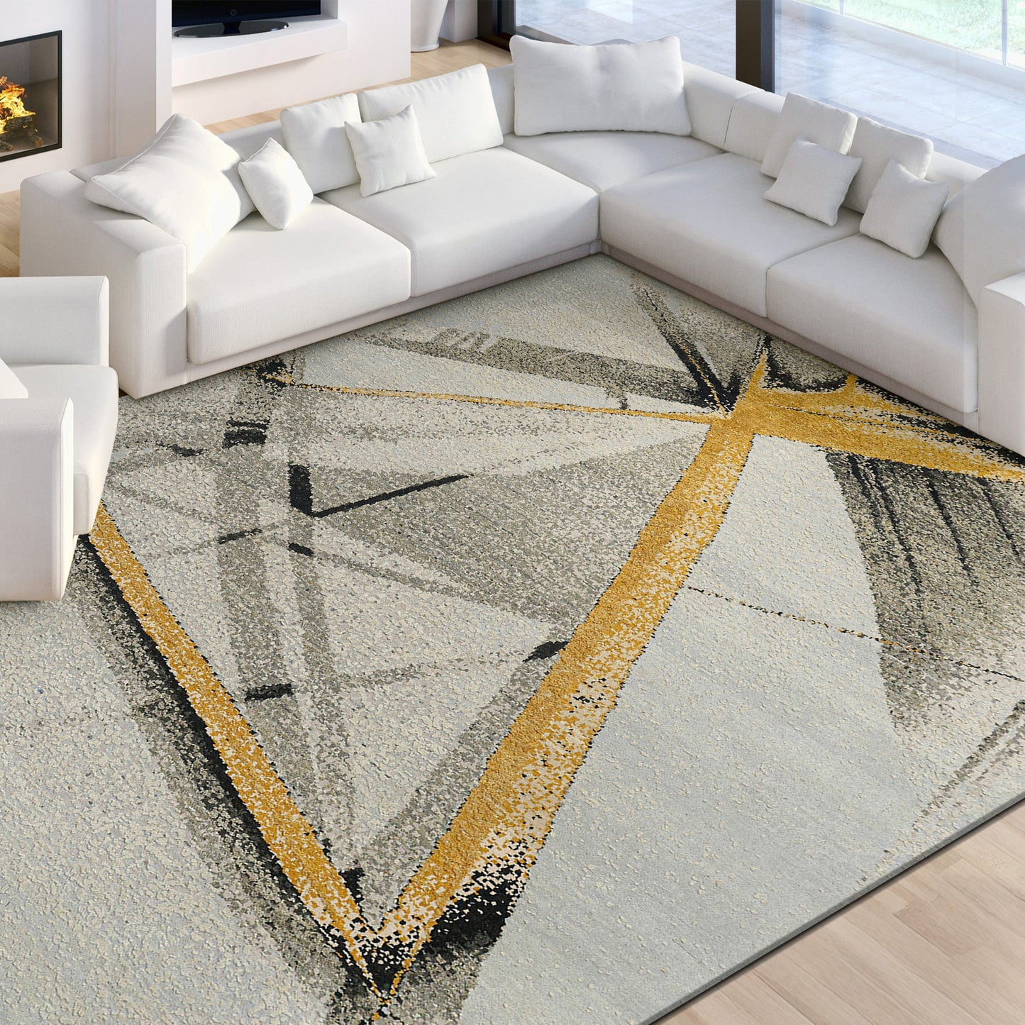CANVAS ART W/ SILK JC700 SILVER / GREY