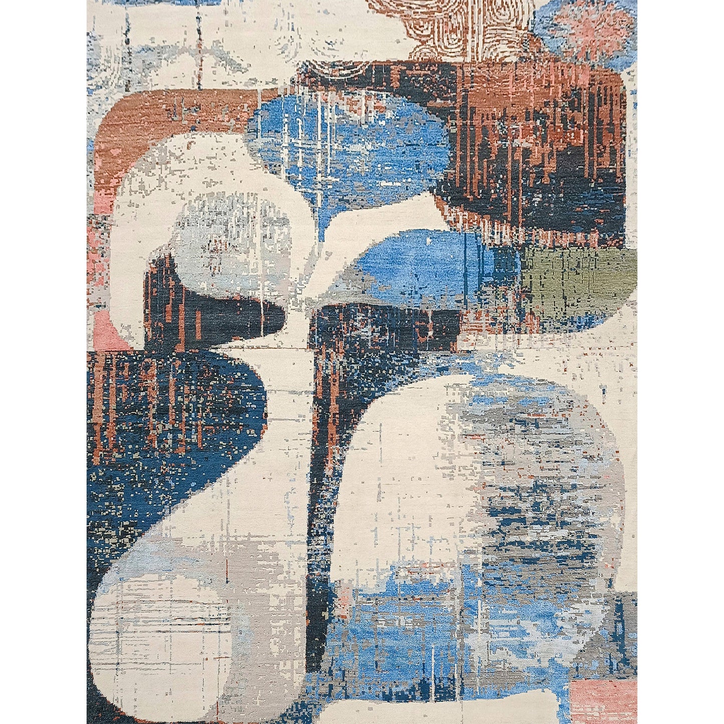 CANVAS ART W/ SILK JC705 IVORY / RED