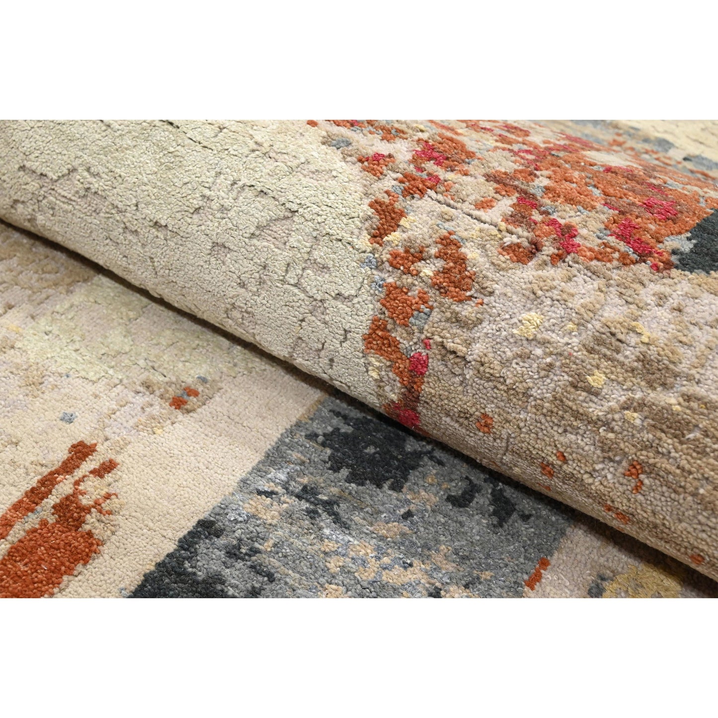 CANVAS ART W/ SILK JC708 BEIGE / RED