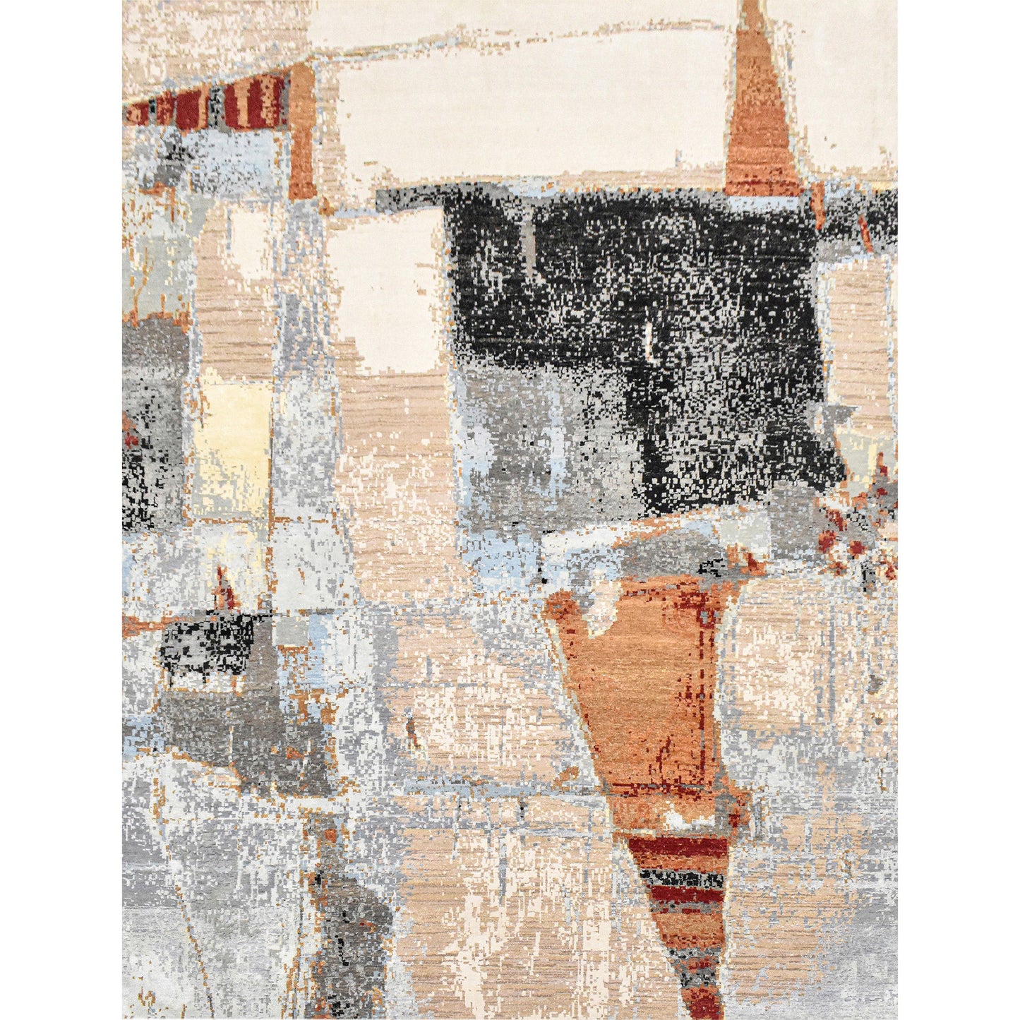 CANVAS ART W/ SILK JC709 IVORY / RED