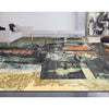 CANVAS ART W/ SILK JC711 SILVER / GREEN