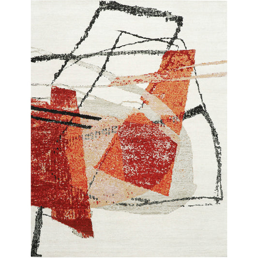 CANVAS ART W/ SILK JC713 IVORY / RED