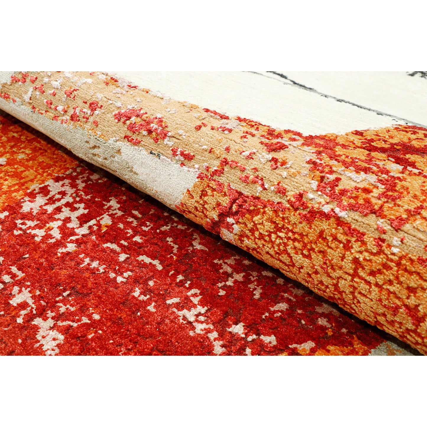 CANVAS ART W/ SILK JC713 IVORY / RED